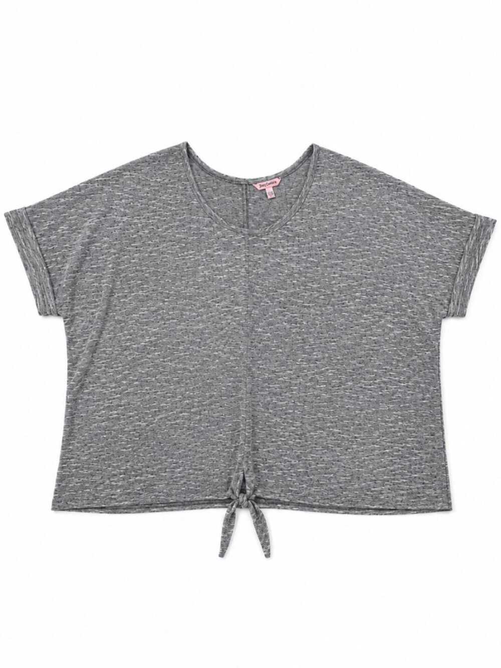 Juicy Couture Gray Marled Tie Front Relaxed Top Women M